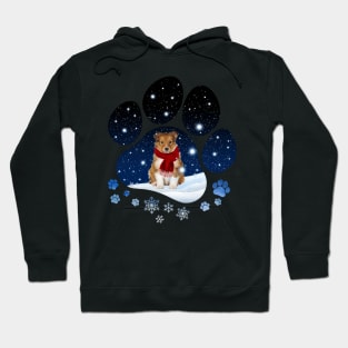 Snow Paw Shetland Sheepdog Christmas Winter Holiday Hoodie